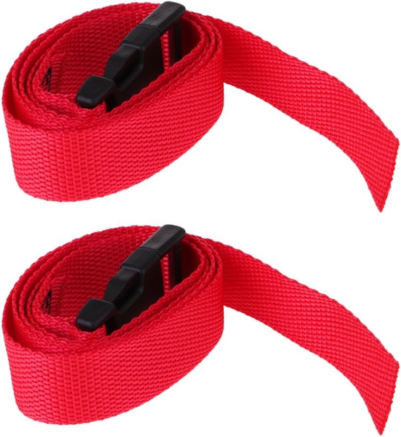2 Pcs 1m x 25mm Golfer Golf Trolley Bag Straps Webbing Belt Band with Buckle Accessories (red)