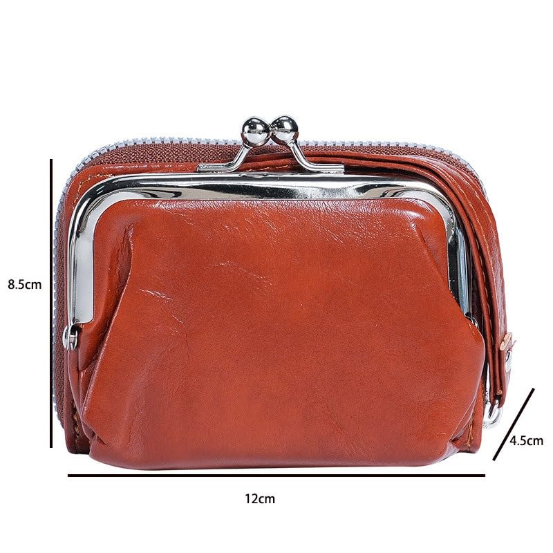 Wallet Women Fashion Wrist Strap Short Coin Purse Large Capacity Coin Clip Bag Multi-Card Card Bag(D)3
