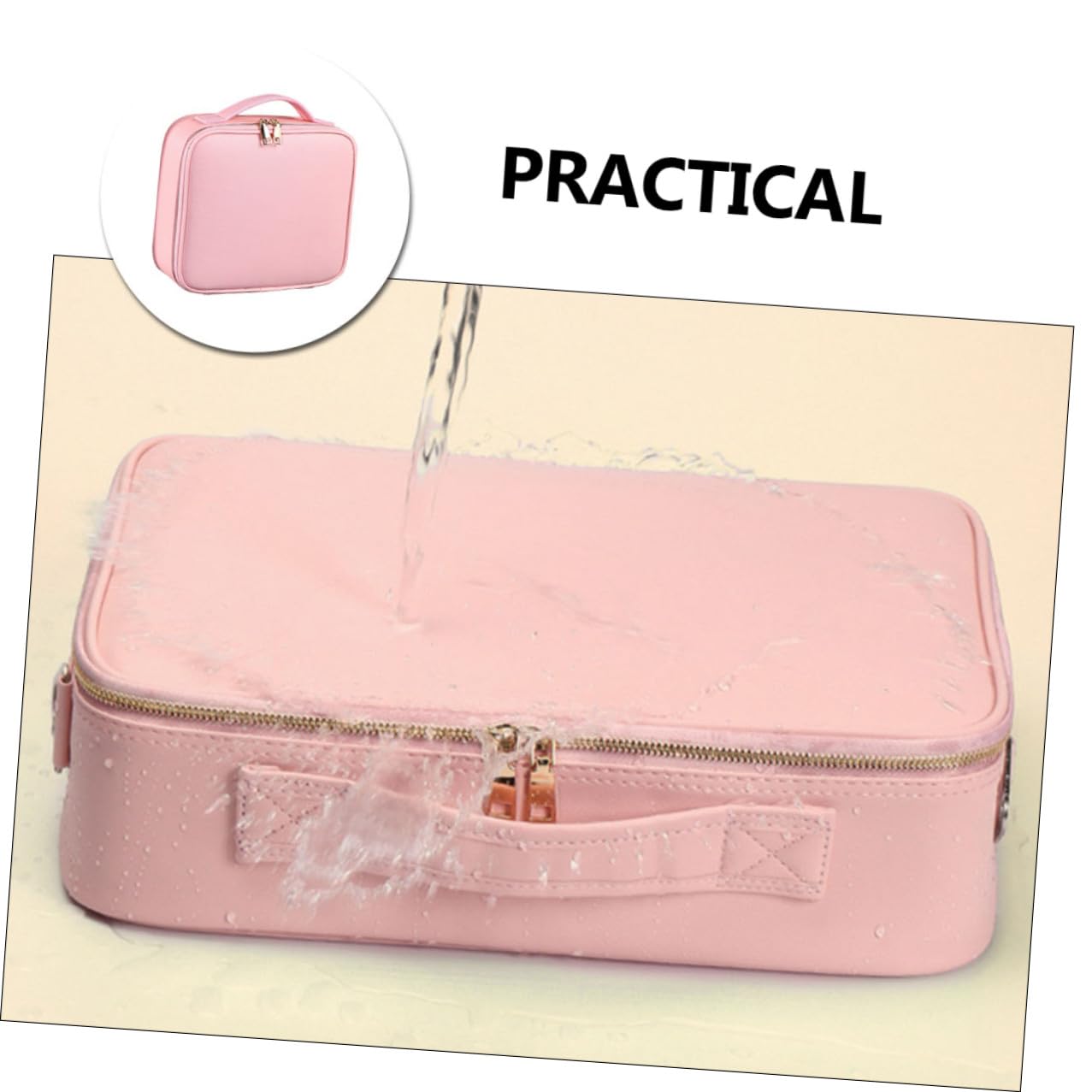 Bolsa de Maquillaje Grande y Portátil con Organizador de Cosméticos Neceser de Peluquería para Mujer Estuche de Maquillaje