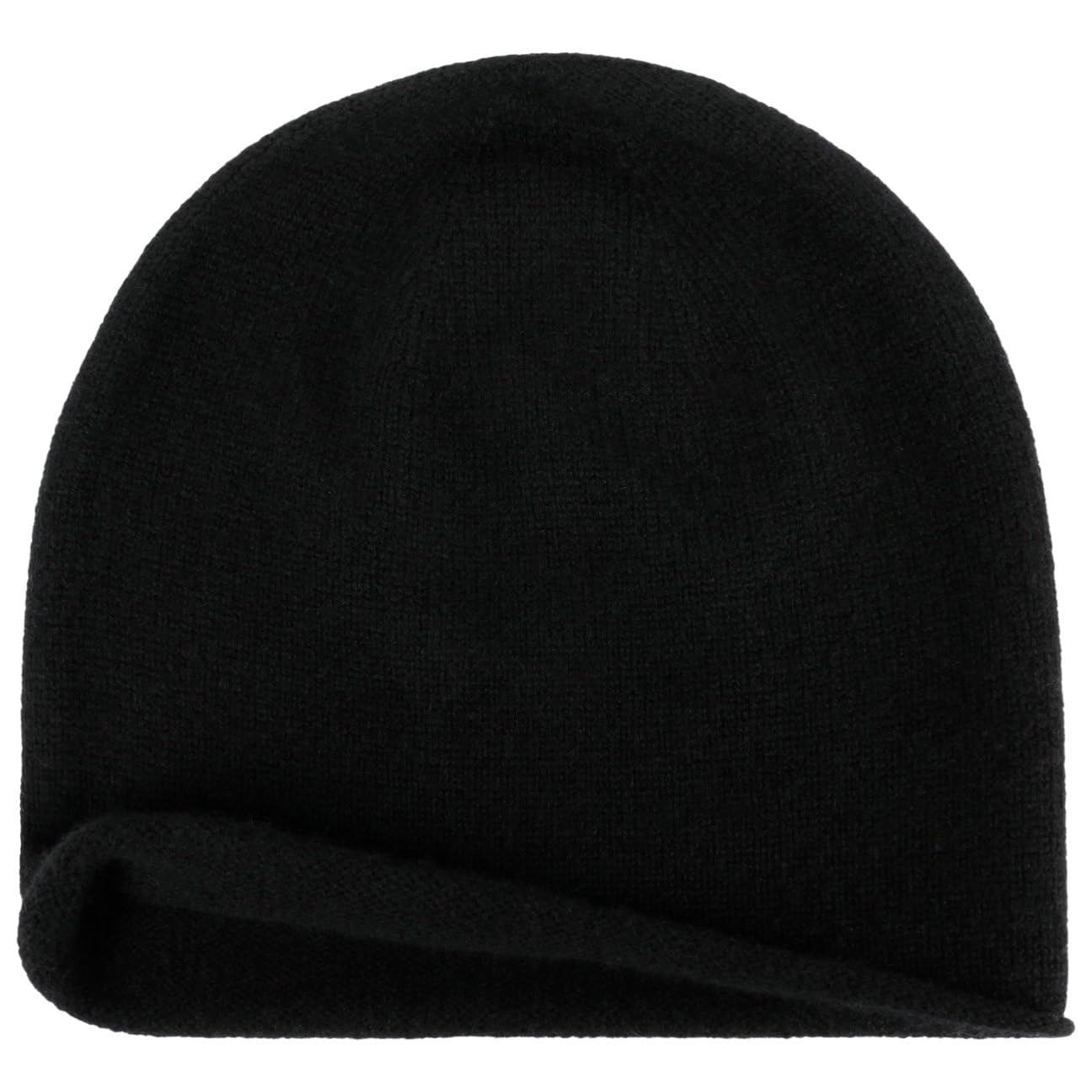 Seeberger Bonnet Cachemire a Bord Roule Femme - Long en Tricot Beanie Oversize Automne Ete Printemps Hiver Printemps-ete