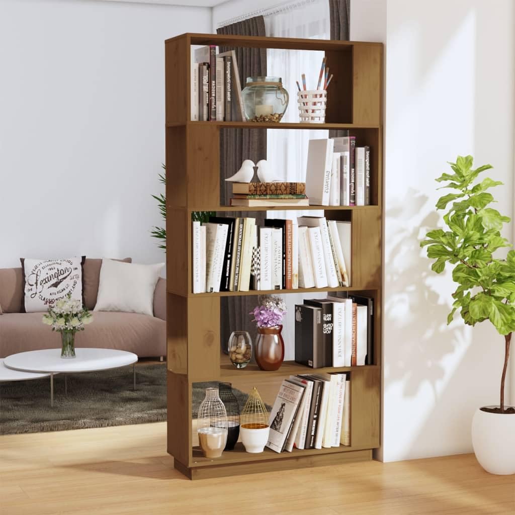 Genérico Estantería/Divisor Madera de Pino marrón Miel 80x25x163,5 cmwenjingqi-814067