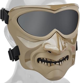 Airsoft Paintball Tactical Mask,Eye Face Full Protective Military Wargame BB Gun CS CQB Hunting Gear For Cosplay Halloween Costume