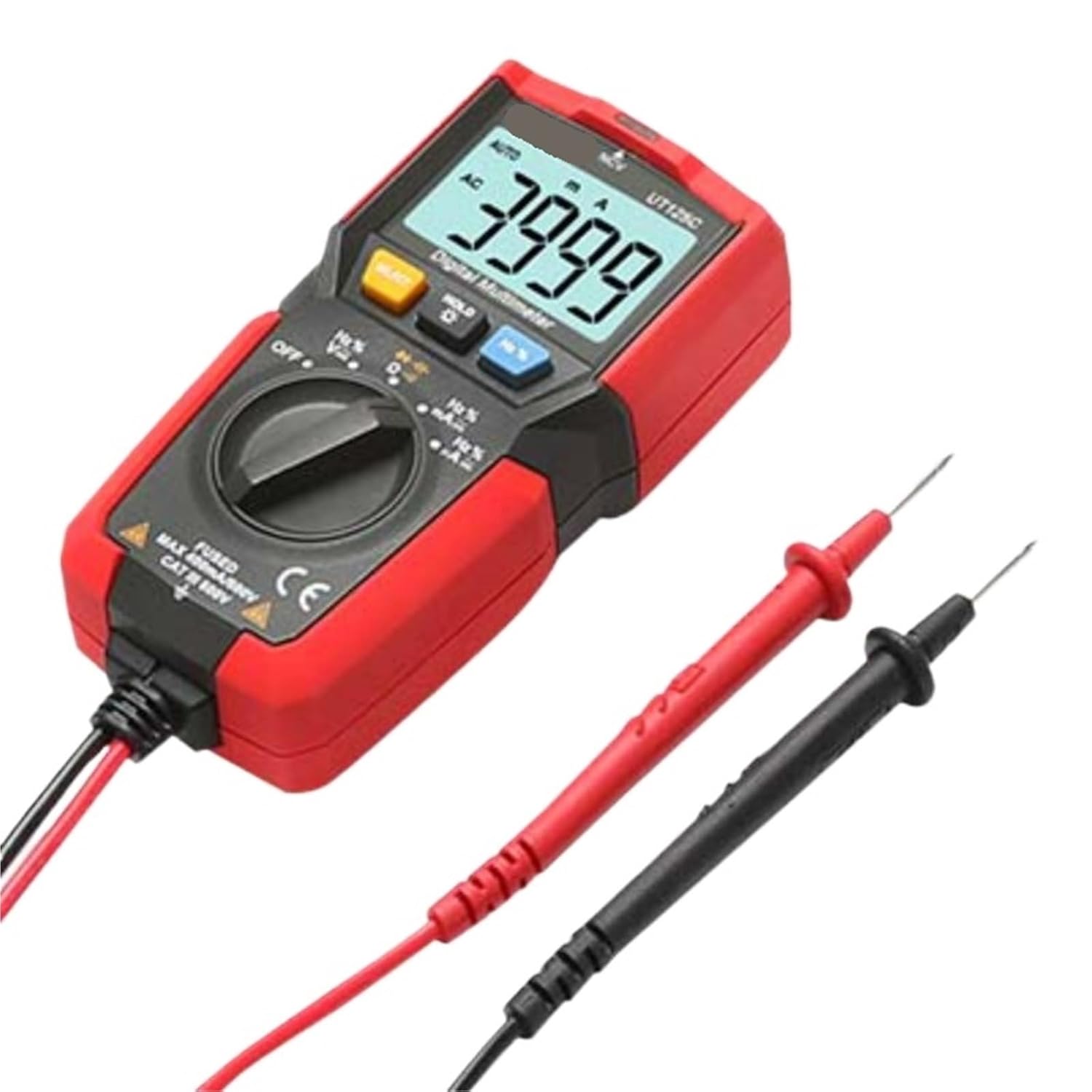 1pc UT125C Mini Pocket Digital Multimeter Temperature Tester Resistor Capacitor Frequency Diode NCV Test Low Voltage