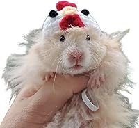 Vista 21 de Sombrero de hámster, mini animales pequeños con correa ajustable, encantadores sombreros pequeños de punto a mano para lagarto, conejillo de indias