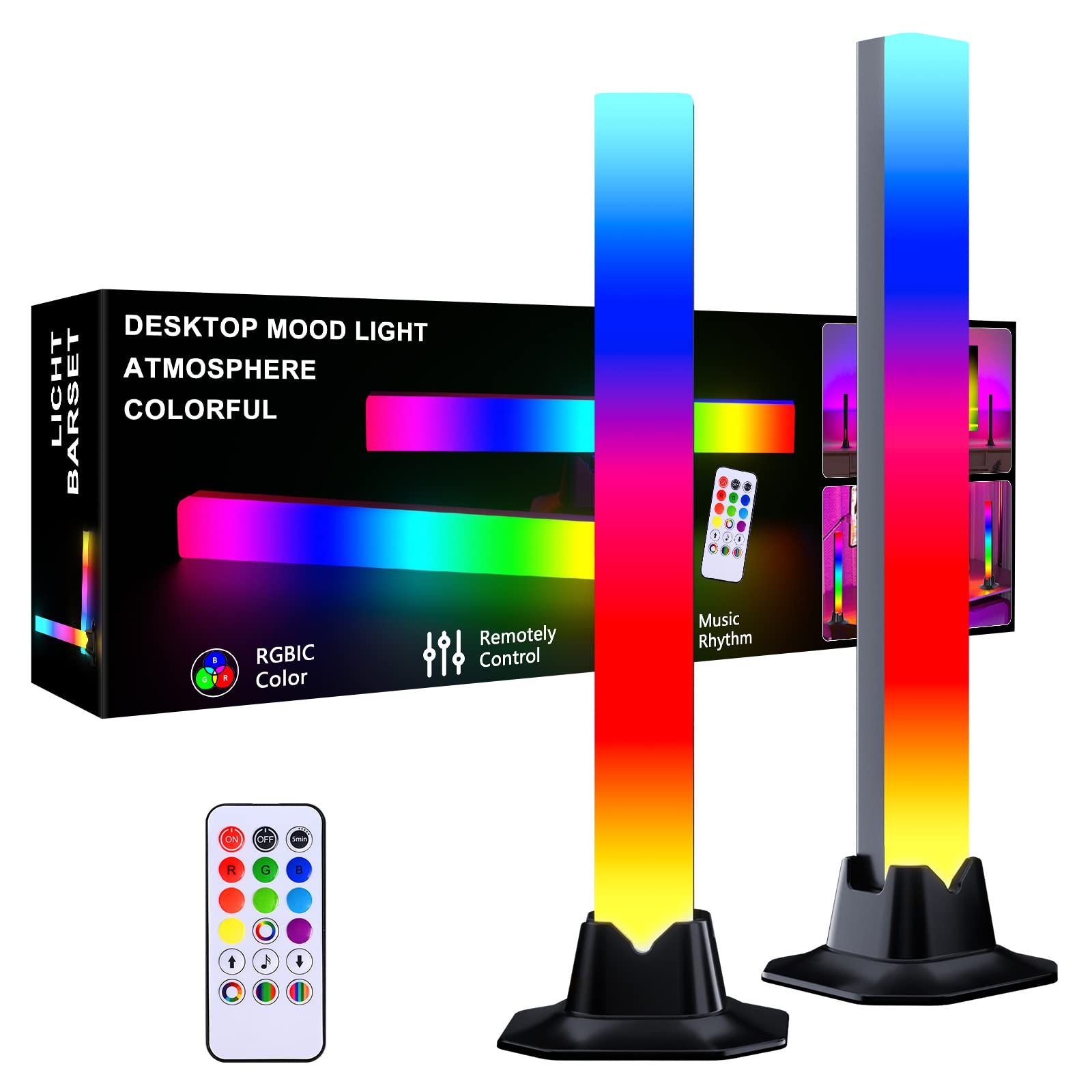 32CM LED Light Bar RGB Lamp,Smart Lighting Tower Starter Kit with Remote for PC, TV, Gaming Room and Computer Case