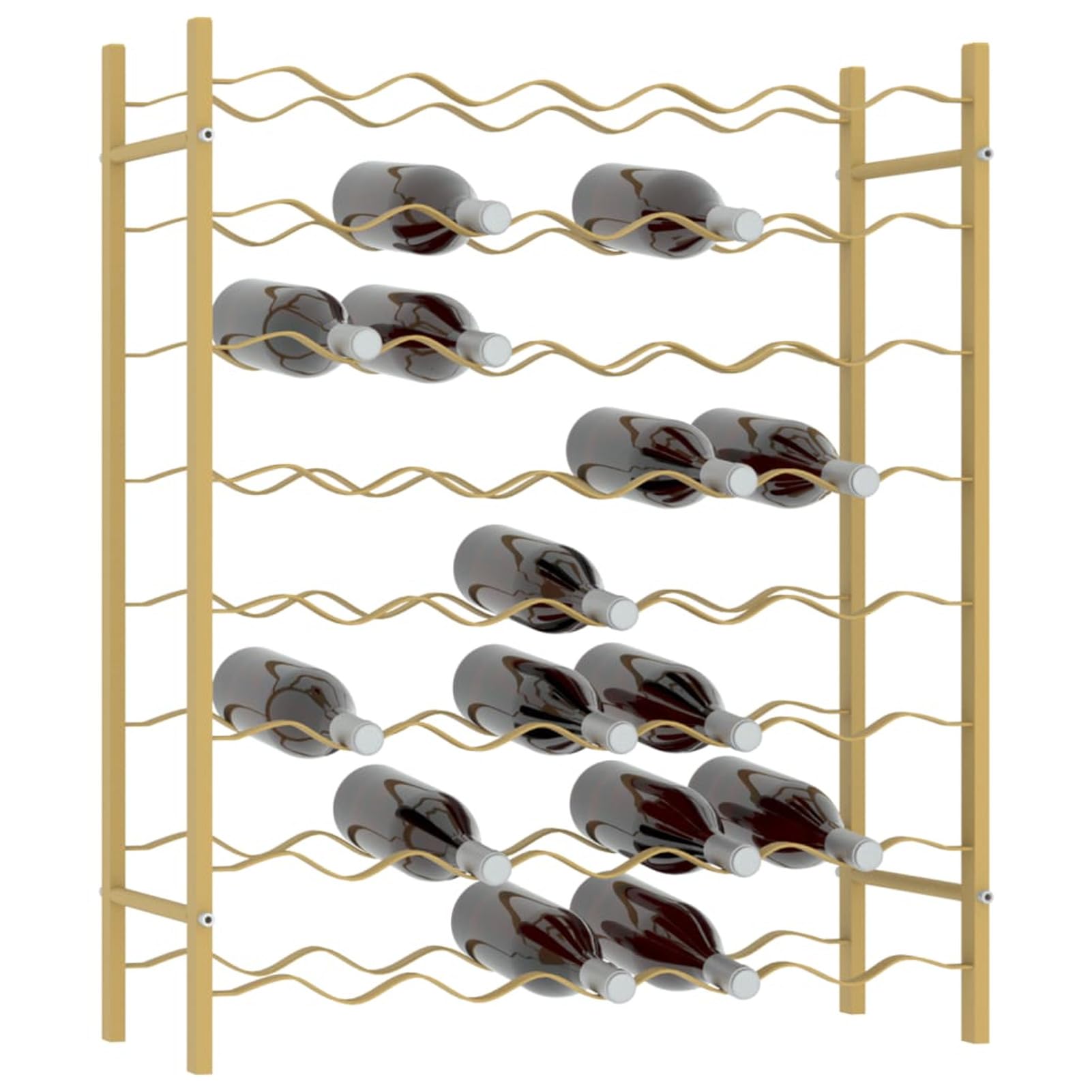Gecheer Botellero para Vino de Pared metálico, diseño Original y Elegante Botellero de Pared para 48 Botellas de Metal Dorado