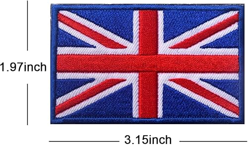 Miniatura 2 de 2 parches tácticos bordados de la Gran Unión Británica de Reino Unido, bandera de Inglaterra del Reino Unido, emblema para coser en la moral,