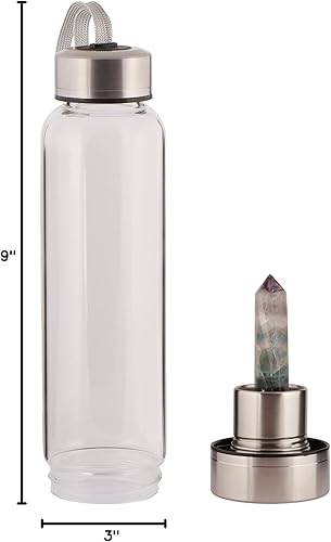 Miniatura 6 de GEMHUB Botella de agua de cristal Botella de elixir de cristal bicolor de fluorita Cristal de fluorita Botella de agua de piedras preciosas