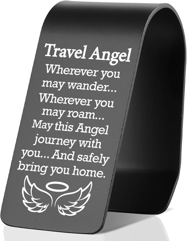 Clipe para Para-Sol de Carro YODOCAMP Travel Angel em Aço Inoxidável com Gravação a Laser TZC181