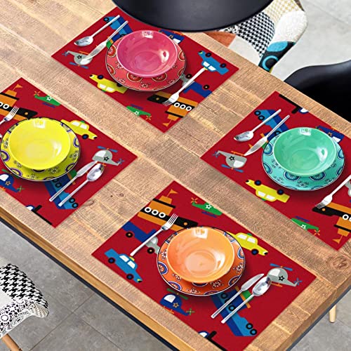 Set de table anti-rayure résistant chaud motif train lot de 6 - 8