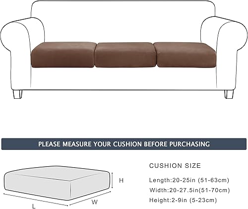 Miniatura 7 de Funda de cojín elástica de terciopelo suave, funda de cojín de felpa de terciopelo suave, funda de sofá, protector de muebles con parte inferior