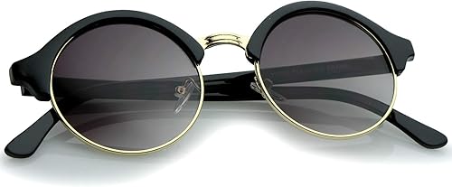 Miniatura 4 de zeroUV Gafas de sol redondas clásicas con puente de nariz de metal semi-montura P3 de 1.850 in