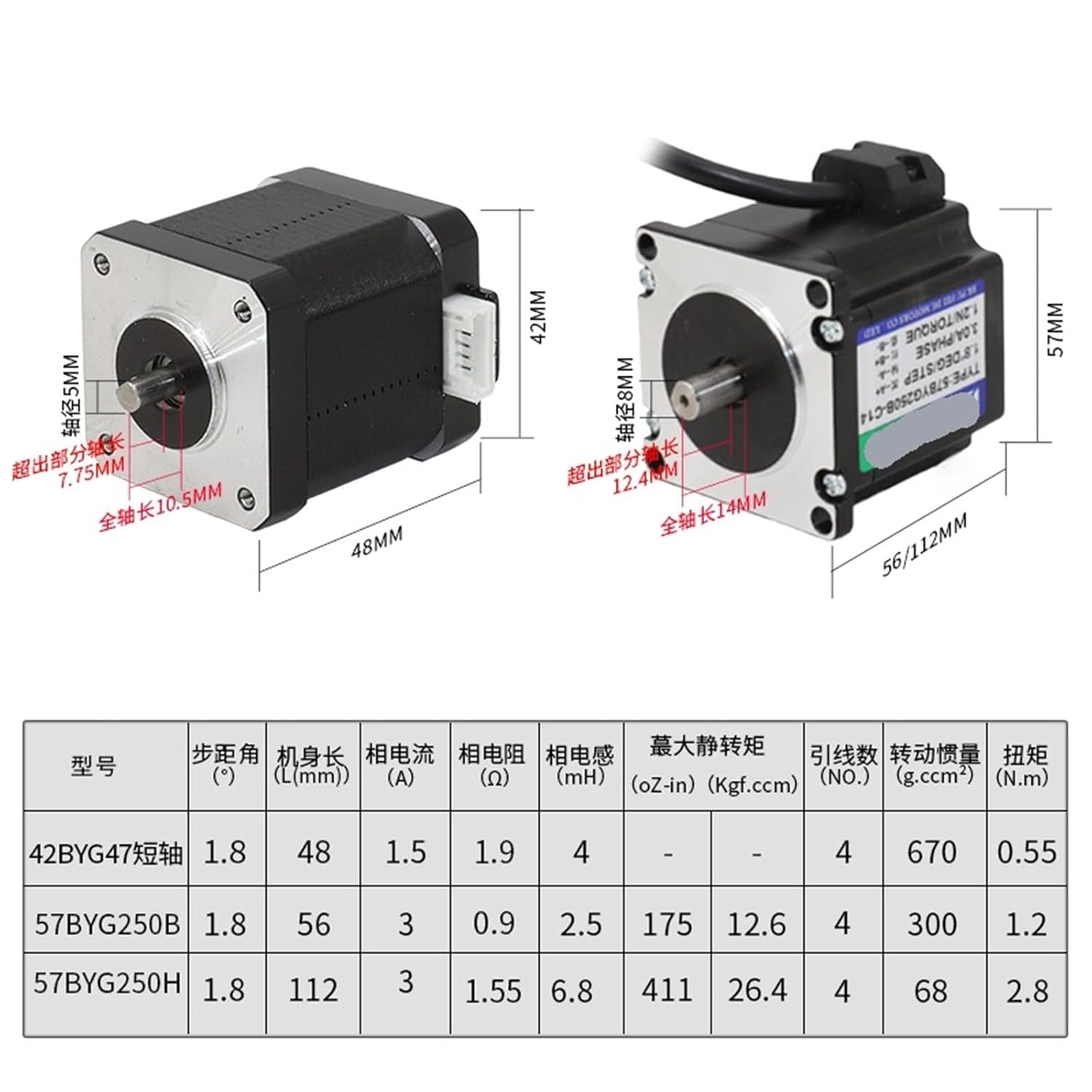1pcs FLF57-05 Nema 23 Planetary Gearbox Motor Speed Reducer with Ratio 5:1 20:1 Input 8mm Matched Nema23 Stepper(Ratio 20and57BYG250H)