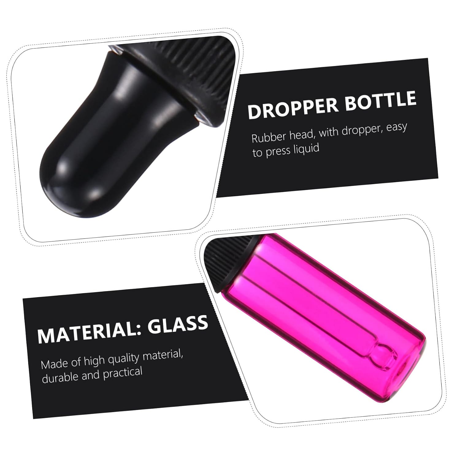 30Pcs Refillable Glass Dropper Bottles Leak Essential Oil Containers for Travel for Mixing Sharing
