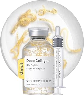 SUNGBOON EDITOR Collagen Silk Peptide Intensive Ampoule | Copper Peptides Serum for Face with Collagen & Multi Peptides | Hydrating Korean Skincare Facial Serum for Smooth-Looking Skin | 1.35 Fl Oz