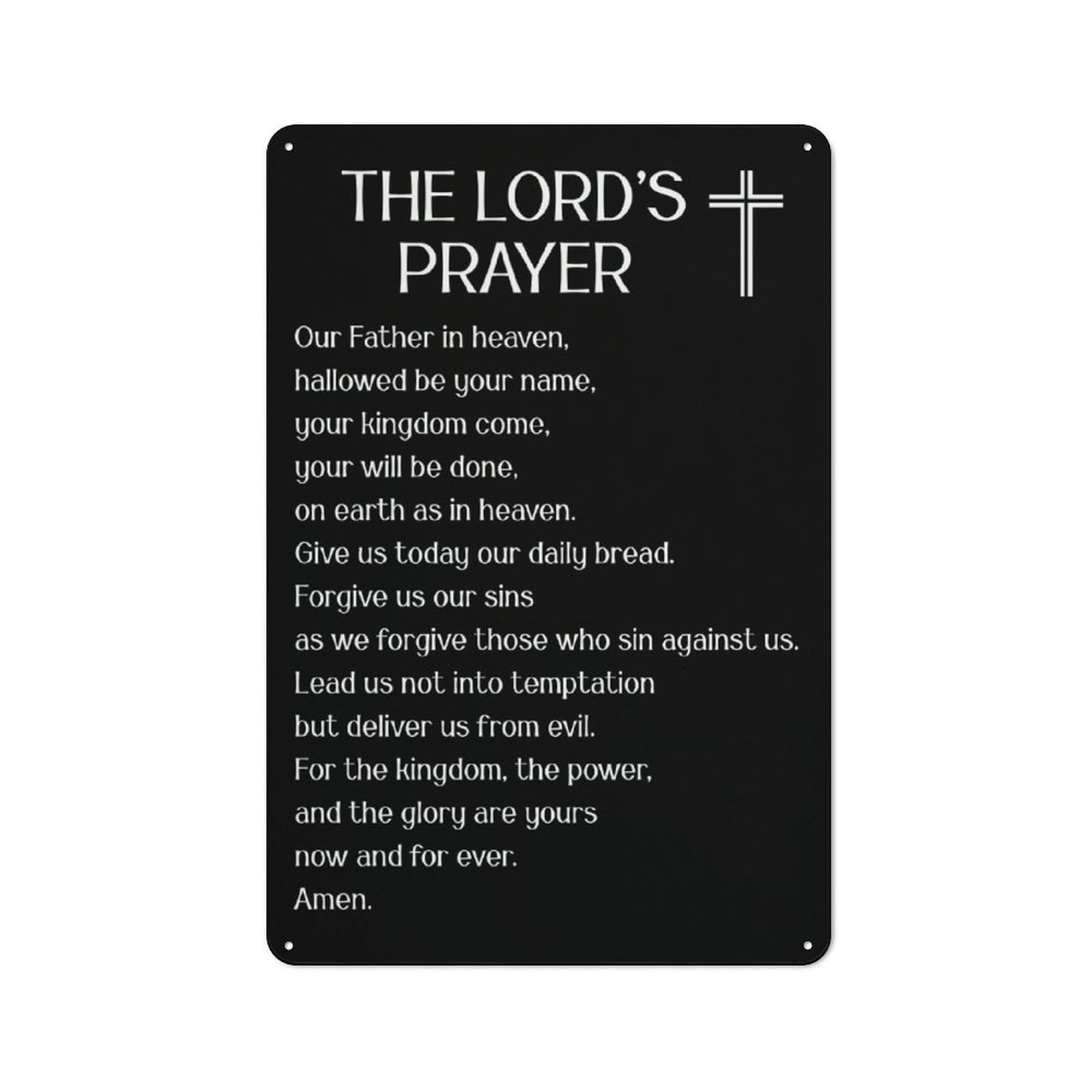 Junmoney The Lords Prayer Small X Retro Metal Sign 30X20cm For Garden Room Or Summerhouse, For Garden Room Decor Fans