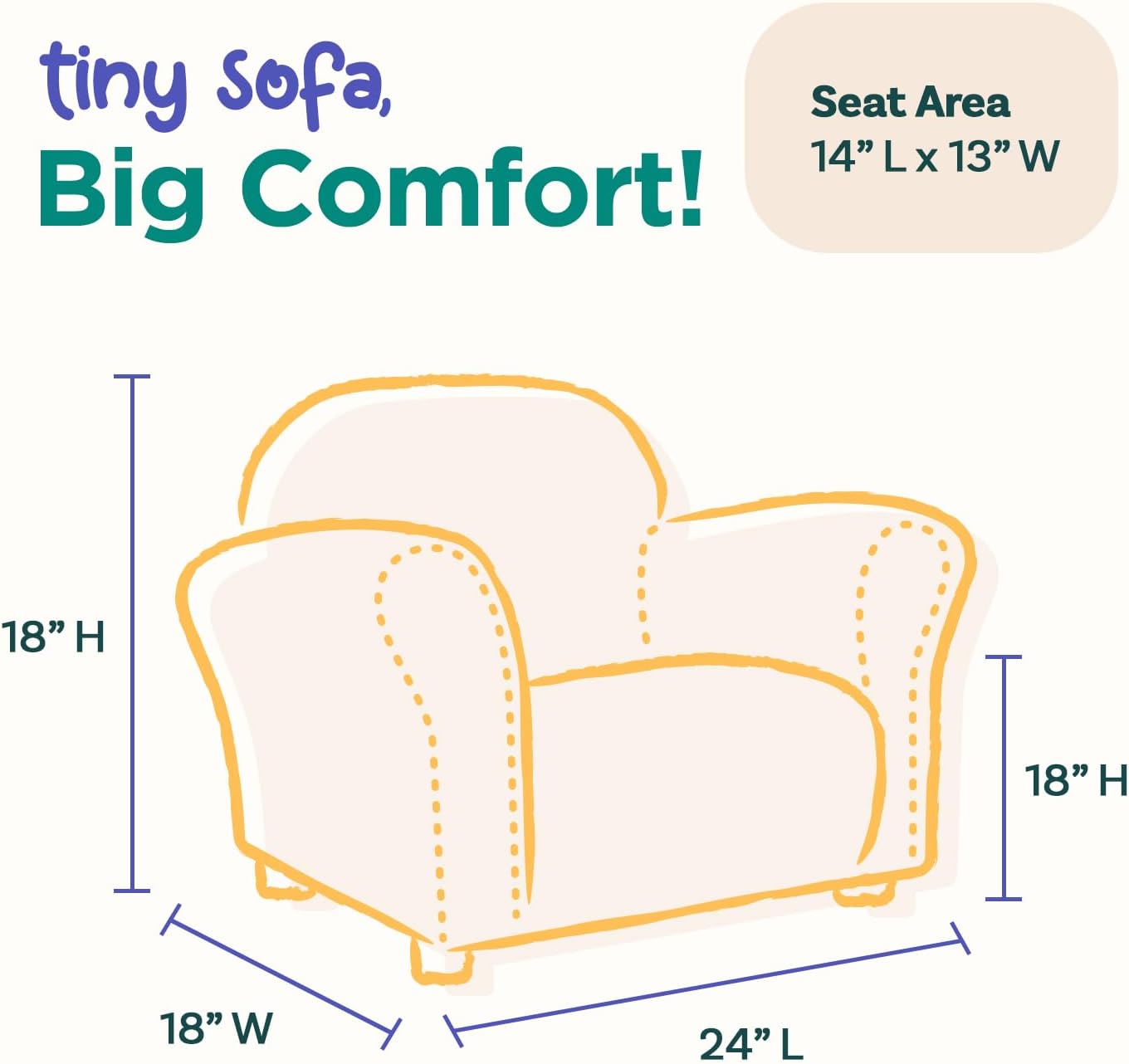 Roundy Toddler Armchair with Soft Microsuede Upholstery Durable Wooden Frame, Ergonomic Design, Fully Assembled, Comfortable Kids Chair for Ages 2-5, Ideal for Bedroom, Playroom & Daycare Use.