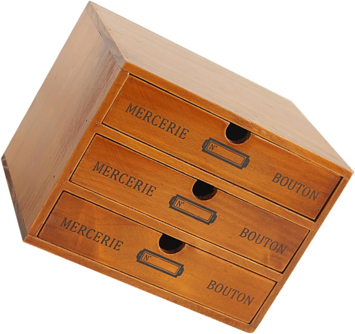 Vintage Solid Wood Desktop Organizer with Drawer Storage Box Multipurpose Tabletop Storage for Cosmetics Stationery and Small Items Rustic Style Cabinet for Office and Home