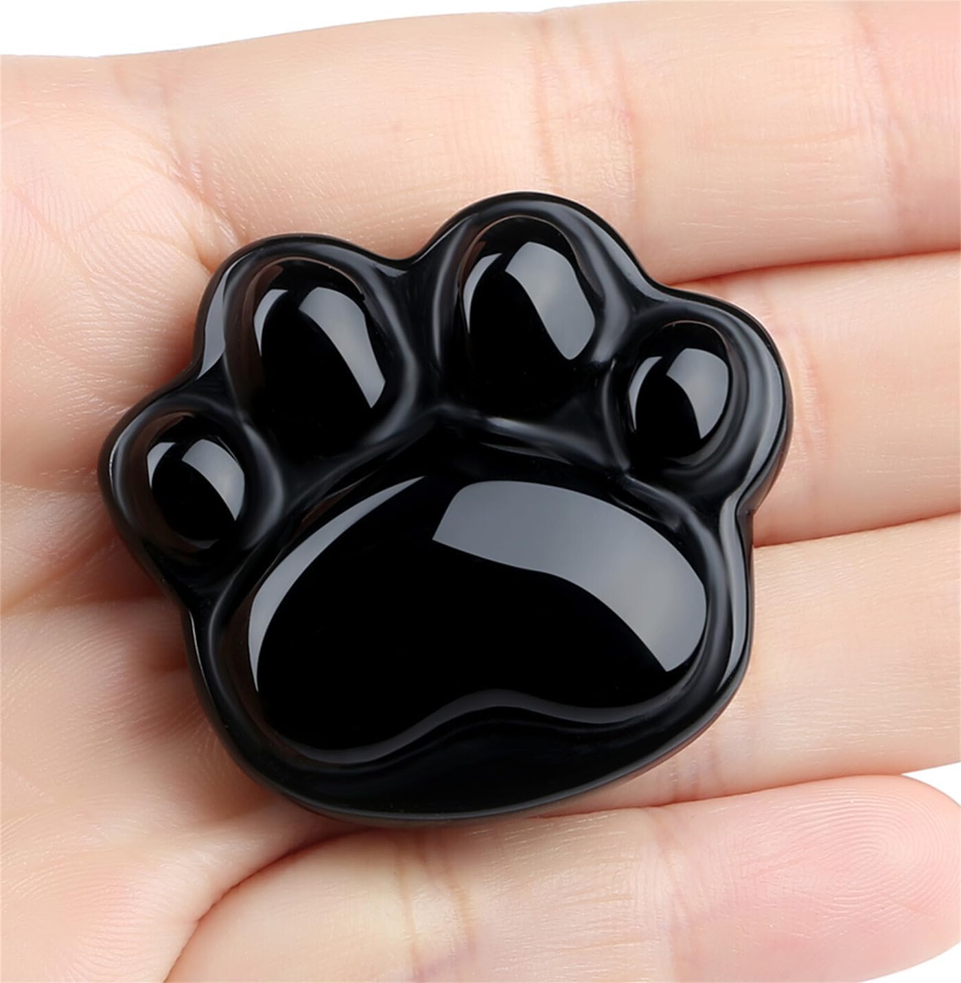 YATOJUZI 1.5″ Black Obsidian Cat Natural Crystals and Healing Stones Worry Stones for Anxiety Relief Items Obsidian Stone Gemstones Stress Relief Cat Gifts for Women Cat Lovers