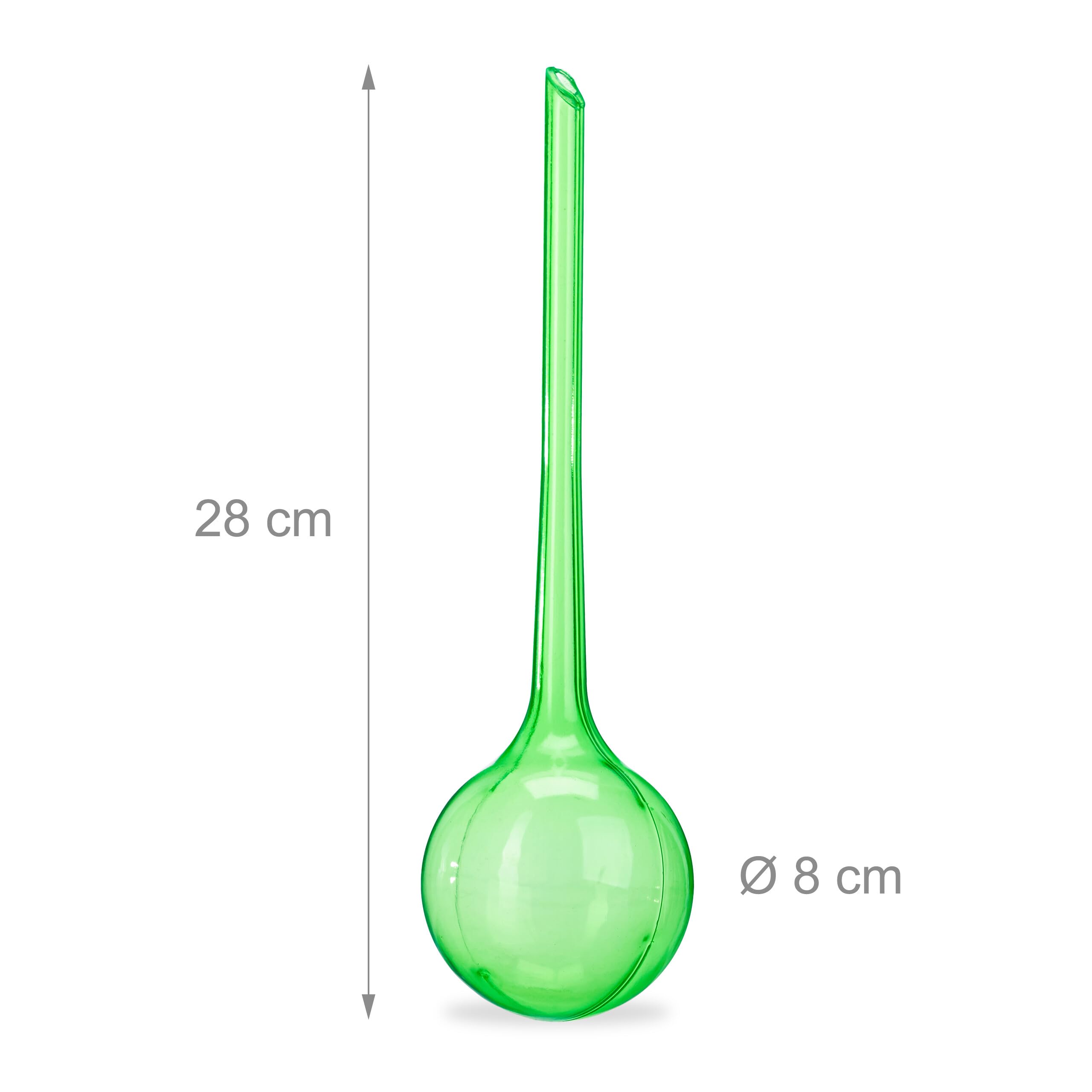 Relaxdays Bulle d’arrosage pour Vos Plantes, Lot de 6, contenance : 250 ML, en Plastique, H x D 28 x 8 cm, Verte