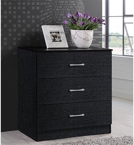 Miniatura 2 de Hodedah Cajonera de 30.6 pulgadas de alto x 31.5 pulgadas de ancho x 15.5 pulgadas de profundidad, color negro Negro -,Blanco