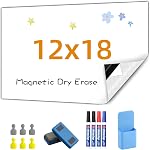 Magnetic Whiteboard Contact Paper, 76 * 100cm(30" x 40" Stick on Magnetic Dry Erase White Board Sticker on Wall, Easy to Write for Drawing, School, Office, Kitchen Fridge | Stick on magnetic white boards for walls. Magnet receptive magnetic board for