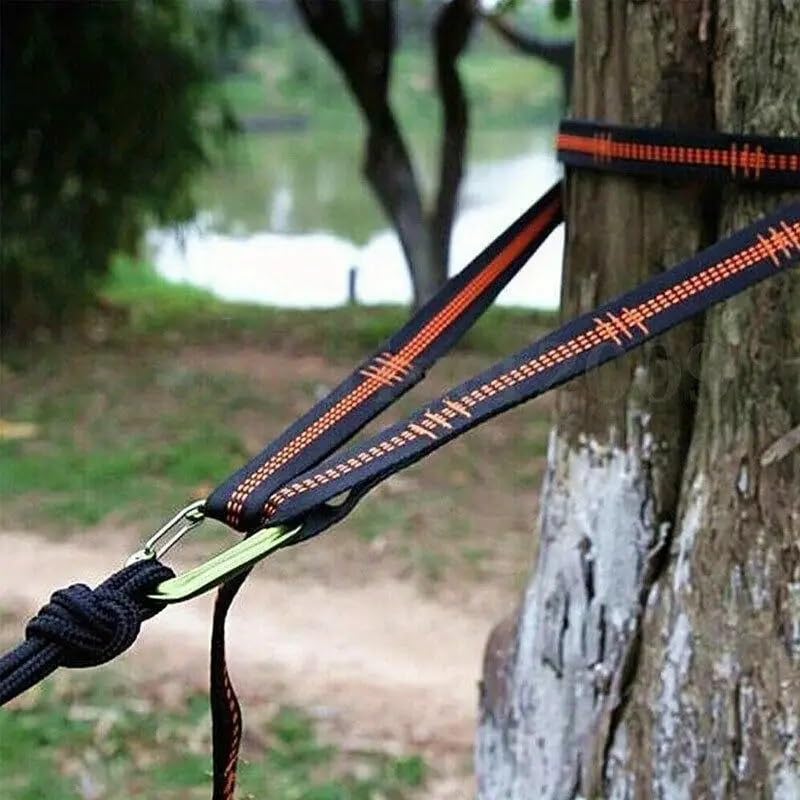 2PCS Polyester Hammock Strap, 5 Loops, high Load, Black Barbed, Suitable for Outdoor Camp…