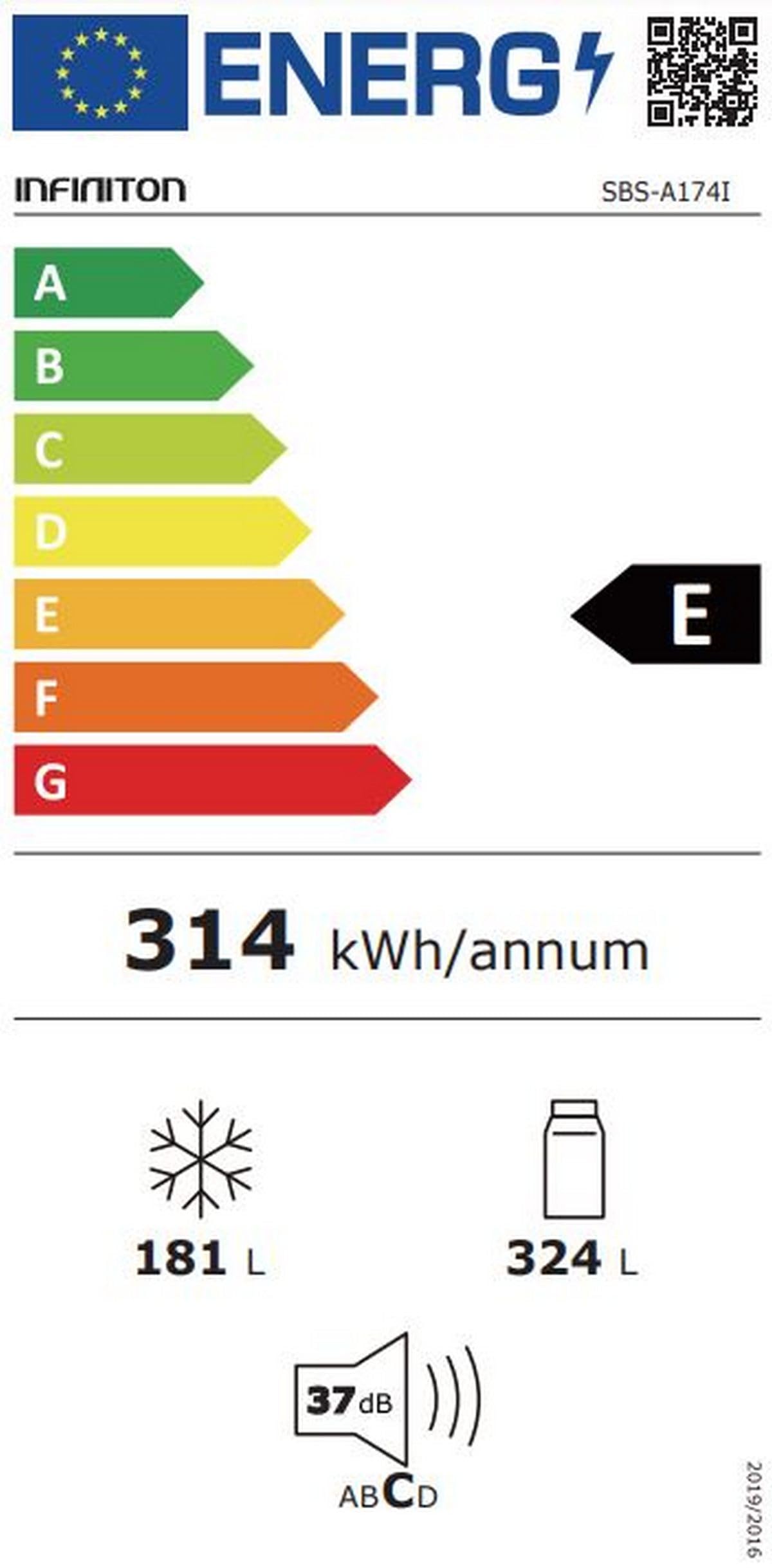 INFINITON Frigorifico Americano SBS-A174I, 505 Litros, 177 cm de Altura, No Frost Total, Inverter, Funciones Fast Cooling y Fast Freezing, E, Iluminación LED interior, Función Eco, Inox