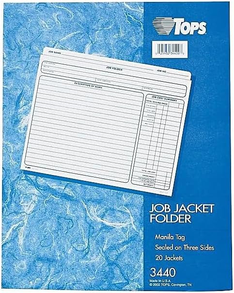 TOPS Job Folder File Jackets, 11.75 x 9.5 Inches, Manila, 20-Pack (3440) image 2