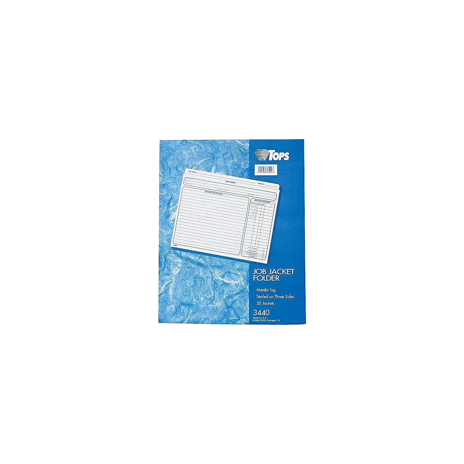 TOPS Job Folder File Jackets, 11.75 x 9.5 Inches, Manila, 20-Pack (3440)