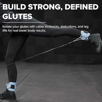 Women's Ankle Strap for Cable Machines & Resistance Bands: Gym & Home Workout Cuff Attachment for Leg Extensions, Kickbacks, Hip Abductors - Booty Exercises