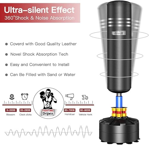 Miniatura 24 de Dripex Freestanding Punching Bag, Heavy Boxing Bag with Stand for Adult Youth - Men Standing Boxing Punch Bag for Home Gym Workout