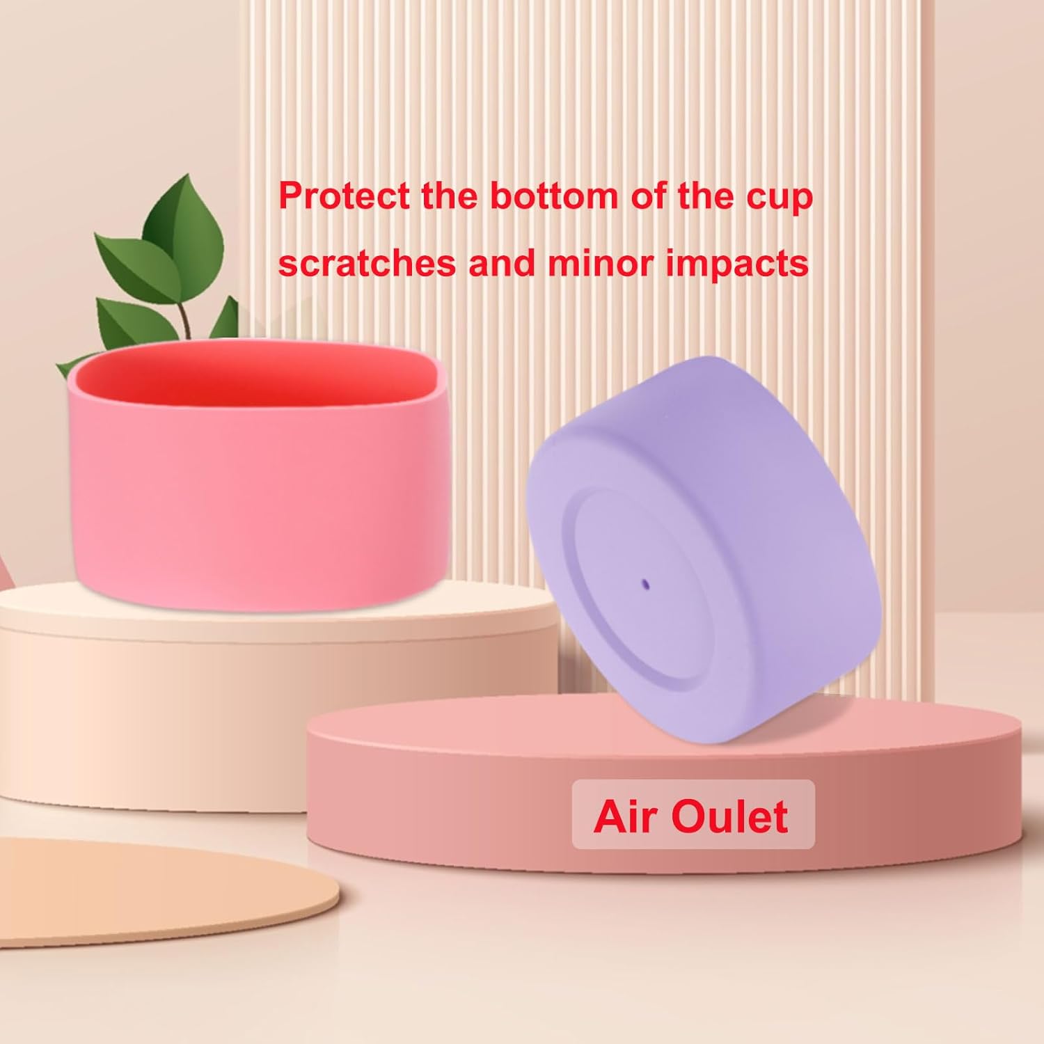 Silicone Boot for Water Bottle 24 oz, 2 Pcs Anti-Slip Water Bottle Protective Sleeves Bottom Cover for Water Bottles Accessories, Black