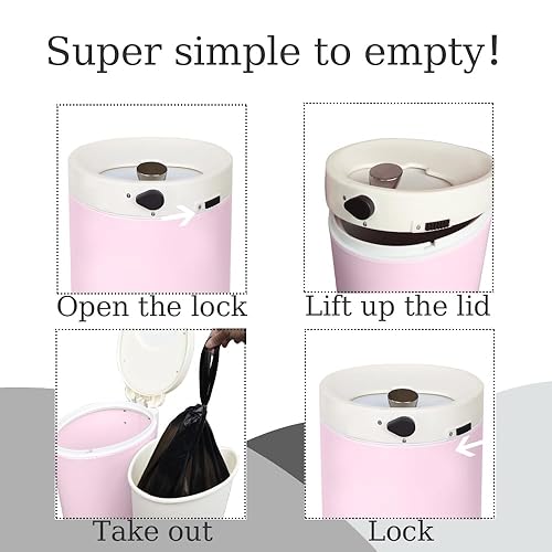 Miniatura 148 de Cubo de basura pequeño para baño con tapa, cubo de basura de 1.3 galones con cubo interior extraíble, cubo de basura delgado con tapa de cierre