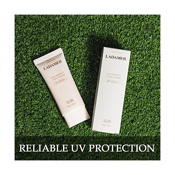 LADAMER Sun Perfect Cure Cream SPF40 PA++ | B-Blocker Face Sunscreen & Daily Outdoor Sun Protection Cream | 1.76 Oz