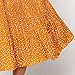 Exlura Womens High Waist Polka Dot Pleated Skirt Midi Swing Skirt with Pockets Mustard Yellow X-Large