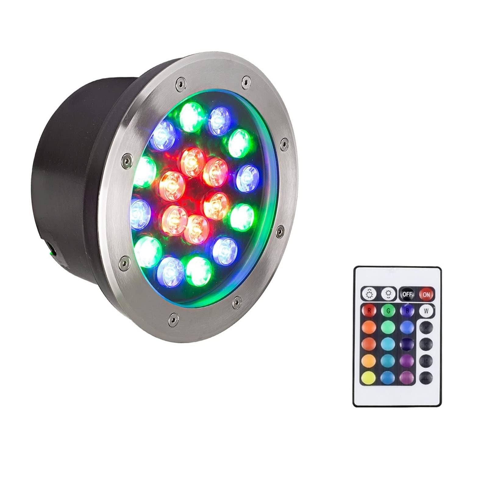Faretto Subacquei - Illuminazione Paesaggistica A Bassa Tensione 12V, Con Telecomando Faretti Piscina, Luce Stradale Da Giardino Paesaggistica, Luce Interrata Impermeabile IP68 ( Color : Rgb+remote ,