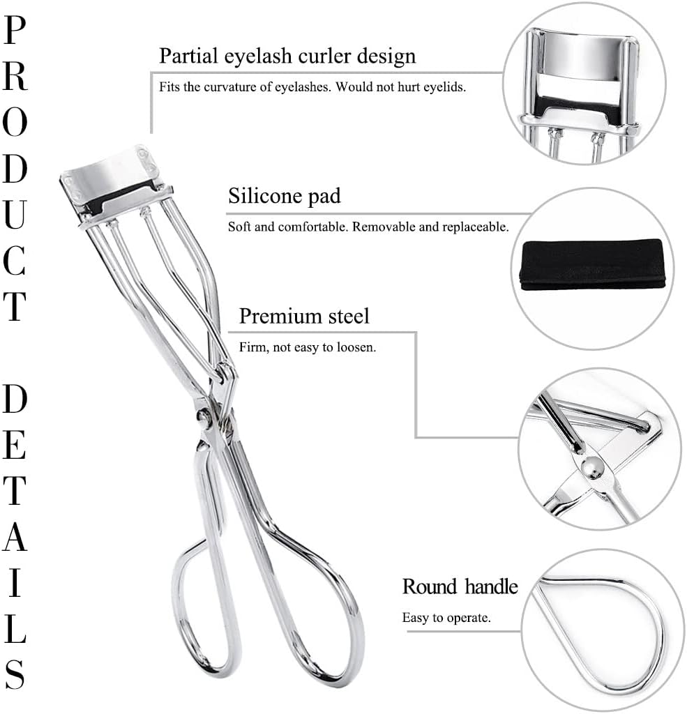 Uranian Silver Eyelashes Curler Partial Lash Curler Profession Mini Eye lash Curlers Makeup Tool for Women