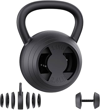 2-in-1 Adjustable Kettlebell and Dumbbell Weight Set