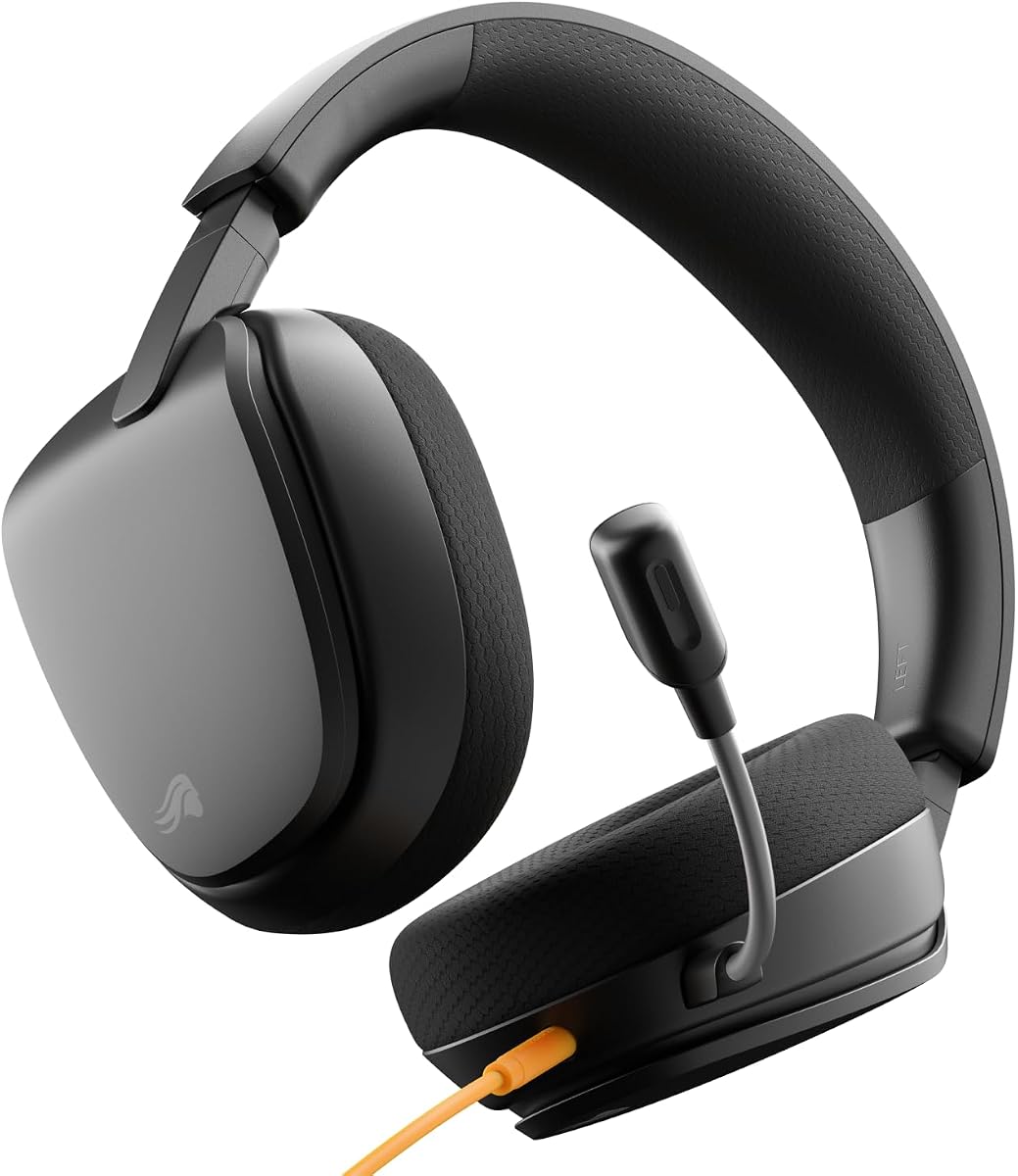 GLORIOUS GHS Eternal - Stereo Gaming Headset for PC, PS5, PS4, Xbox, Switch - Custom Tuned Angled Drivers, Adjustable Crystal Clear Detachable Mic, 3.5mm - Durable, All Day/Night Comfort - Black
