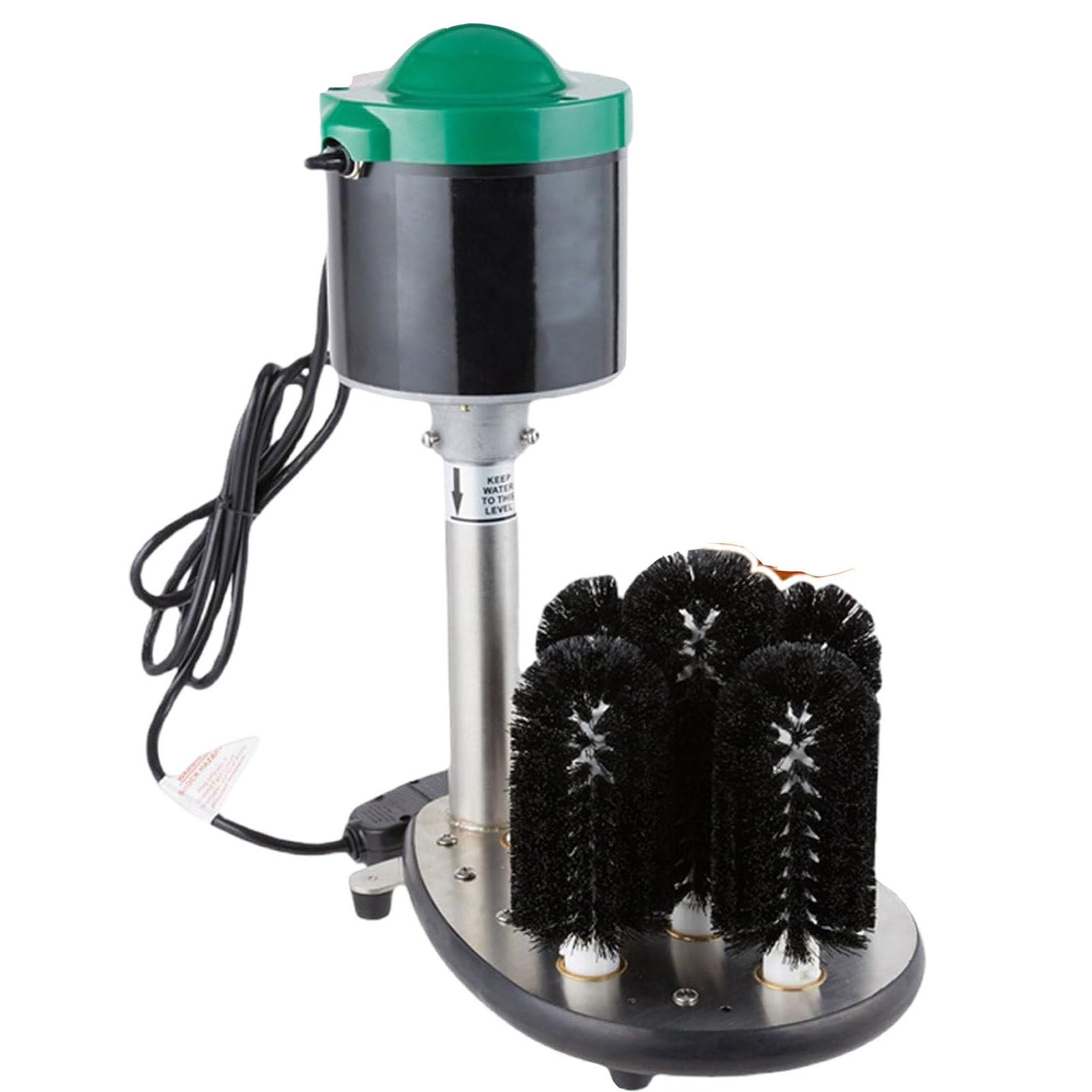 Lavabicchieri Professionale con 5 testine a Spazzola e 240 Giri/Minuto - Lavabicchieri Elettrico per Bicchieri da Vino, Boccali da Birra e calici, lavabicchieri Automatico per Bar affollati