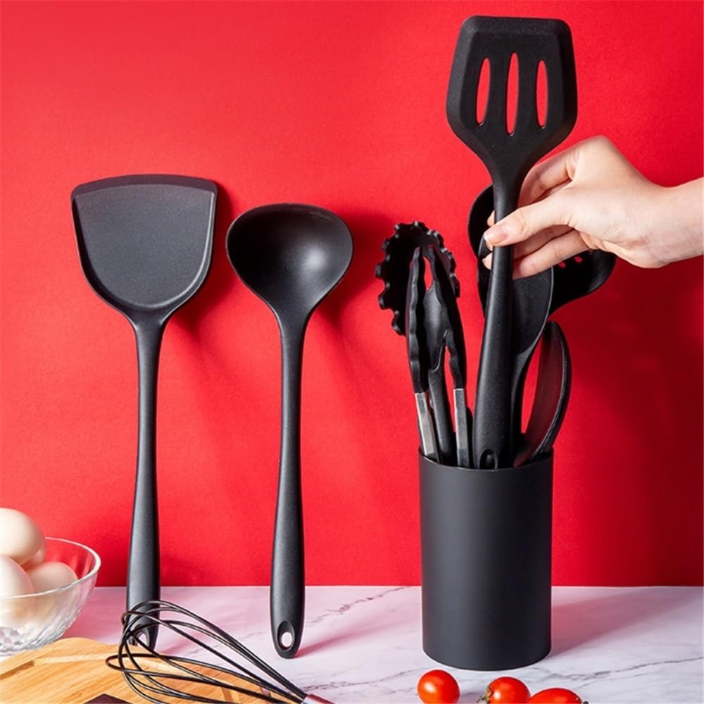 Lar - Soporte para cubiertos de cocina, color negro