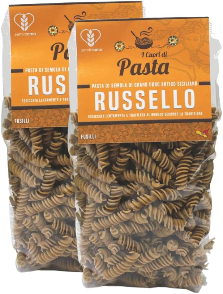 Pasta integrale di grani antichi, fusilli di Russello, 100 siciliana