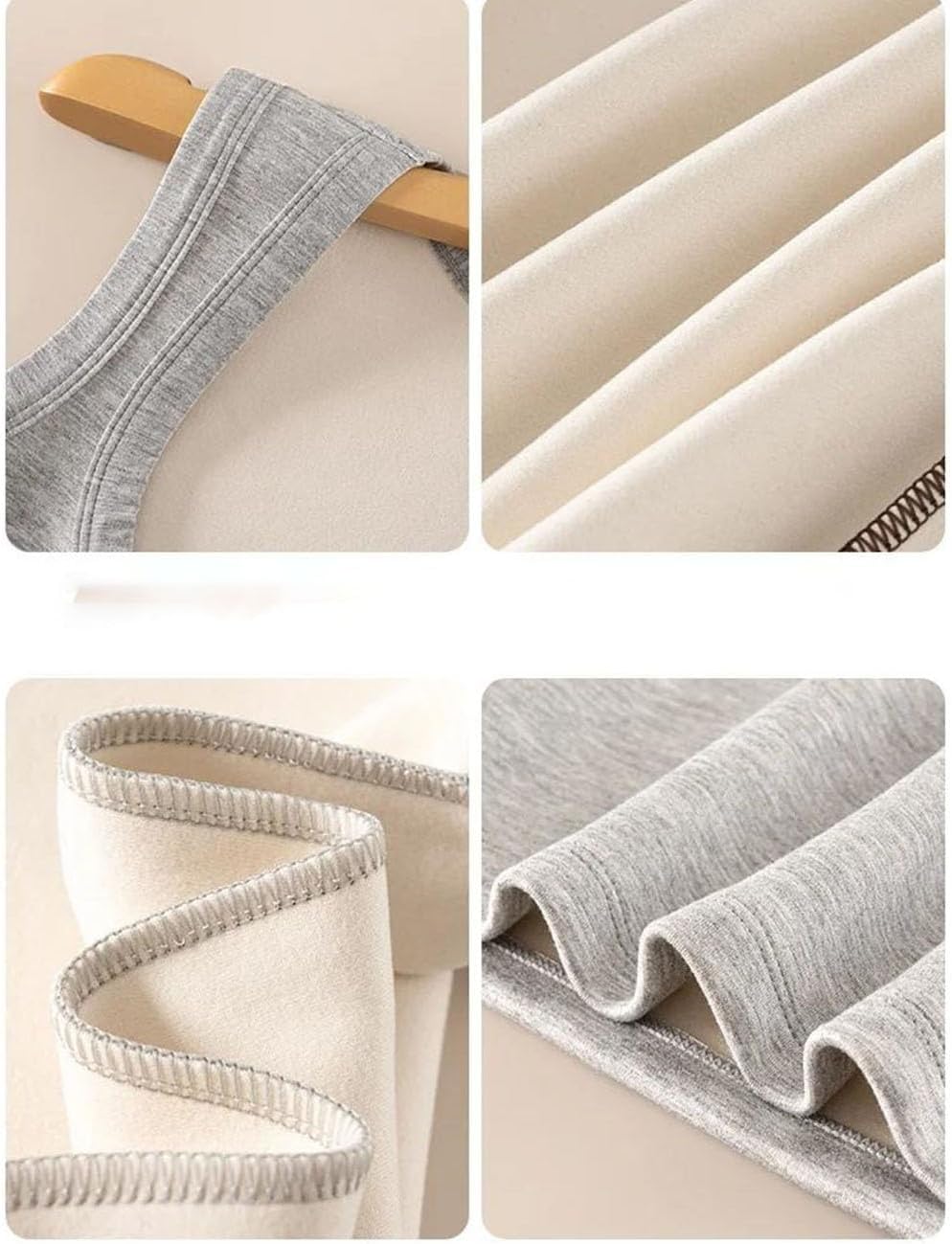 Middle-Aged and Elderly Women's Fleece-Lined Thermal Vest, Plus Size Underwear Without Chest Pads