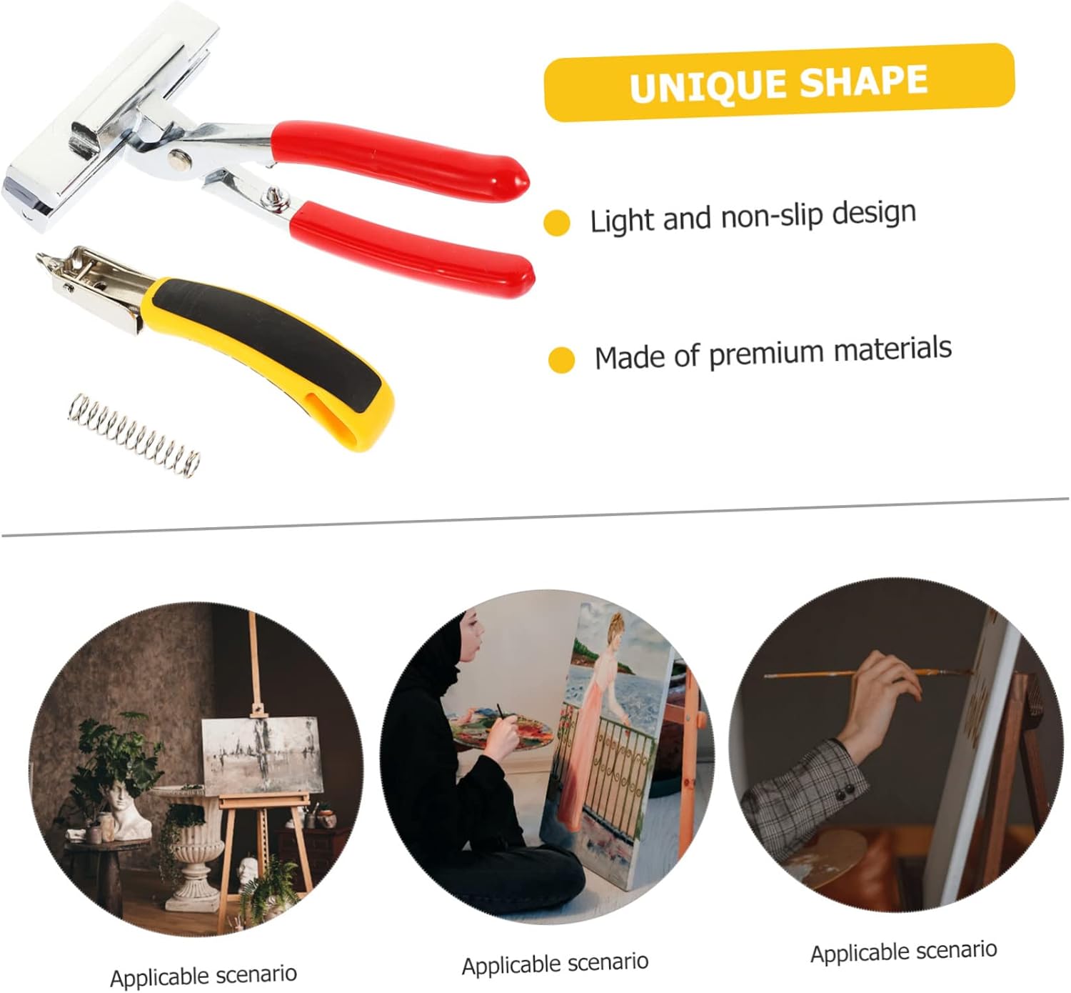 Painting Staple Remover Tack Puller Tool Canvas Stretching Pliers Set Oil Painting Pliers Spring-return Handles