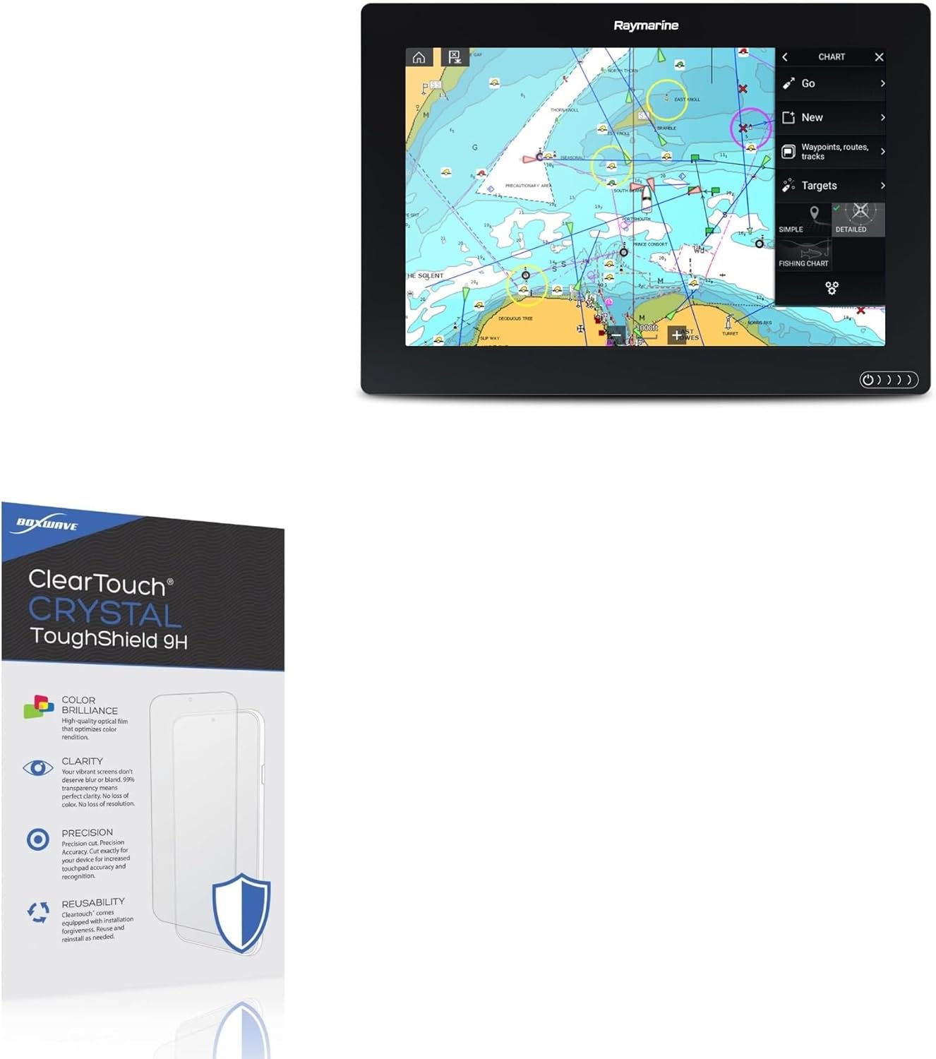 BoxWave Screen Protector Compatible with Raymarine Axiom+ 12 - ClearTouch Crystal ToughShield 9H (2-Pack), Clear 9H Tough Flexible Film Screen Protector