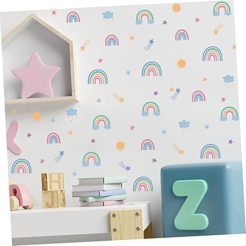 Miniatura 8 de jojofuny 1 Sheet Wall Stickers for Bedroom Little Star Wall Mural Calcomanias para Pared De Cuarto Lucky Rainbow Wall Decal Bedroom Rainbow Wall