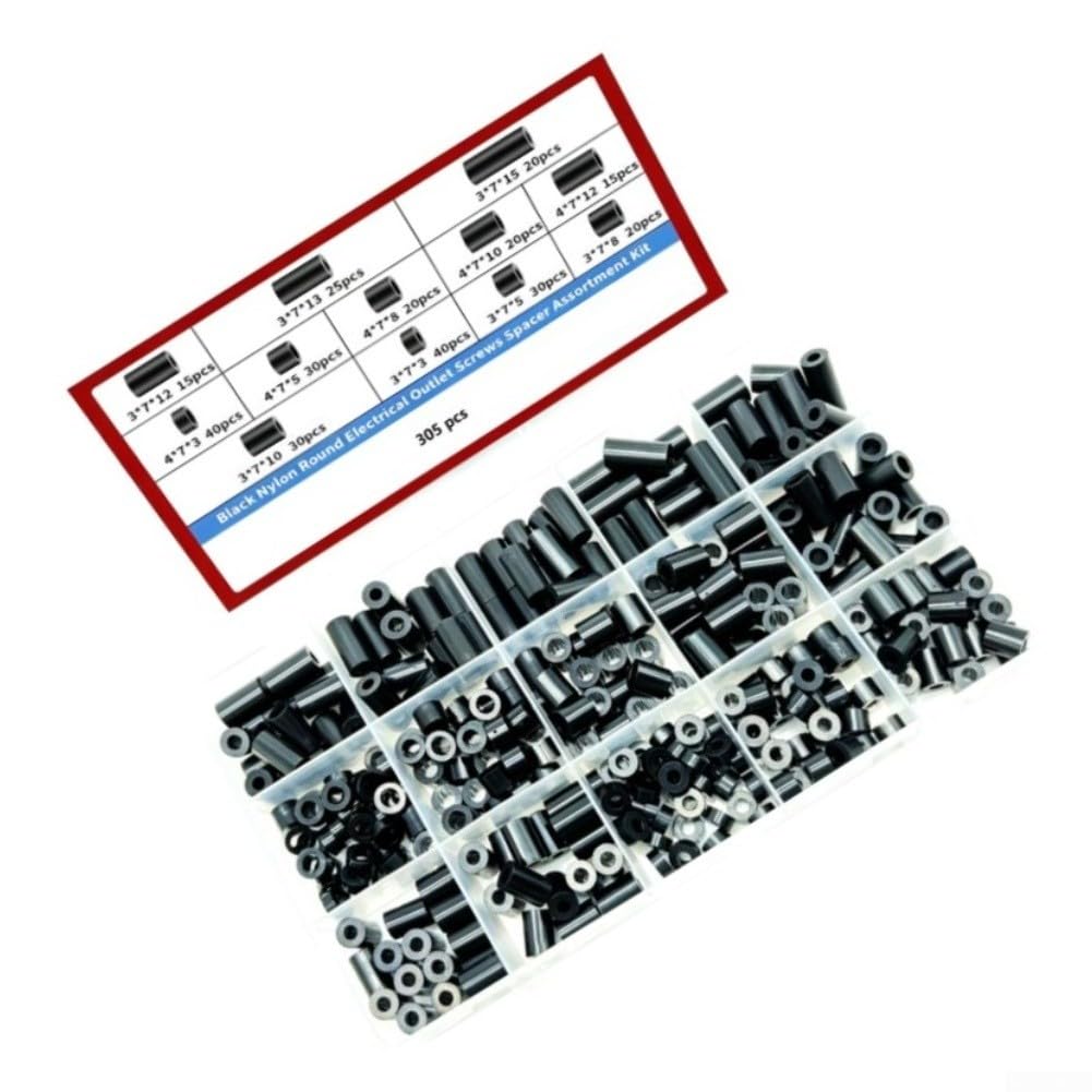 Juego Separadores Nylon para m3 400pz Aislante Juego Separadores(305 pcs)