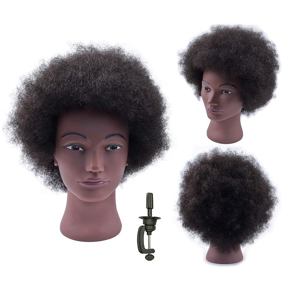 XiuYuan Hair Mannequin Head African American with 100