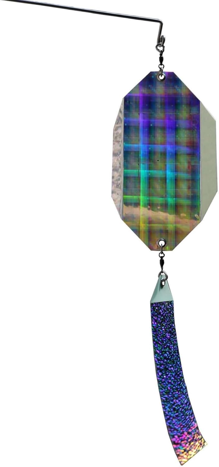 Bird Barrier The Intimidator - Professional Grade Bird Deterrent w/Wind-Twisting Scare Rods - Motion-Activated Woodpecker Deterrent w/Reflective Discs - Scare Device Keeps Birds from Building Nests